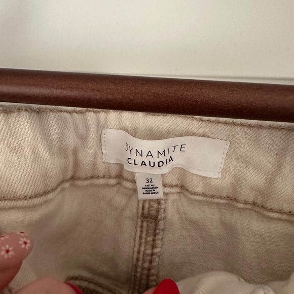 *3/$25* Dynamite Cream Straight Leg Jeans High-Waisted - Picture 4 of 4